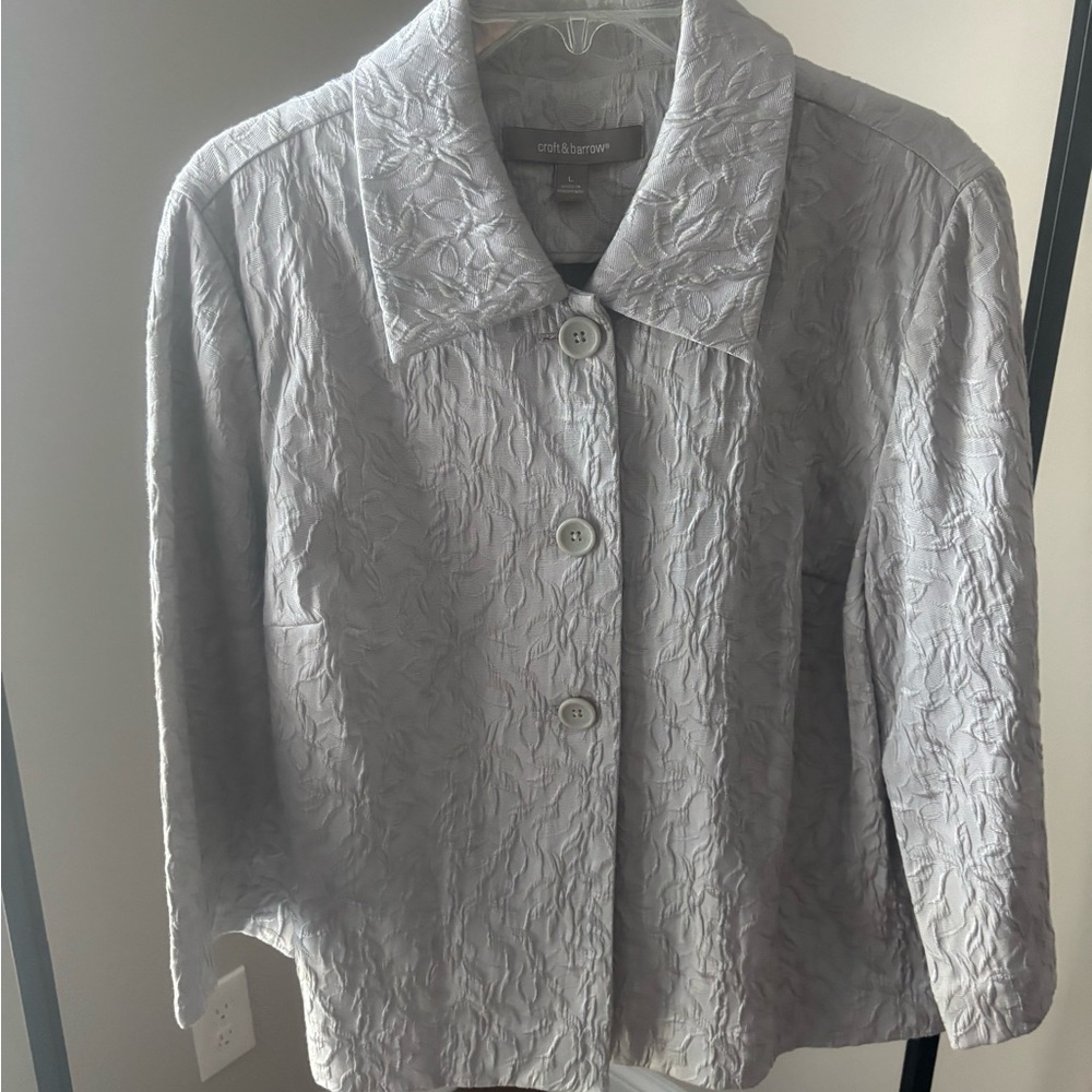 Croft & Barrow Embossed Gray Jacket size large